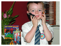 Jamie with toys