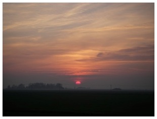 Red setting sun