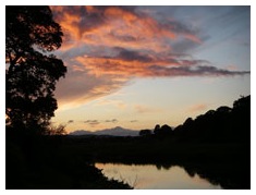 Sunset behind our cottage